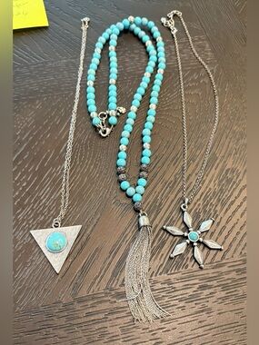 Lucky Brand Turquoise and silver necklaces